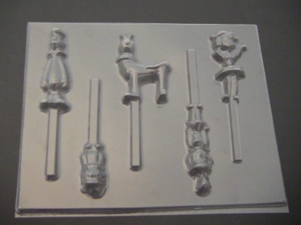 459sp Space Age Family Chocolate or Hard Candy Lollipop Mold 459sp Space Age Family Chocolate or Hard Candy Lollipop Mold